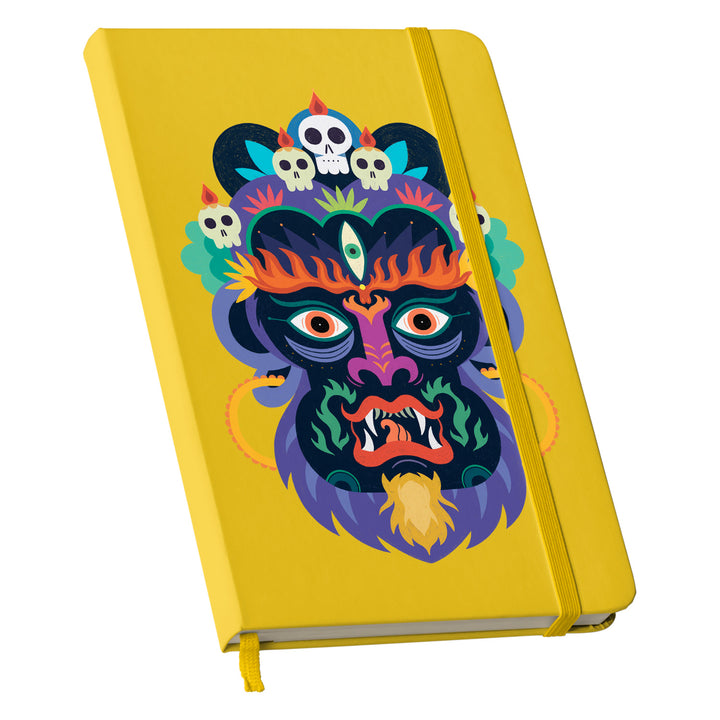 Taccuino Mahakala dell'album Taccuini selvatici di Silvia Mauri: copertina soft touch in 8 colori, con chiusura e segnalibro coordinati