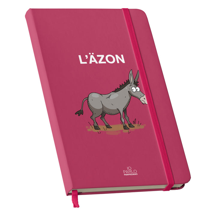 Taccuino L'ÄZON dell'album LÌNNEA BÉSTJI di Io parlo parmigiano: copertina soft touch in 8 colori, con chiusura e segnalibro coordinati