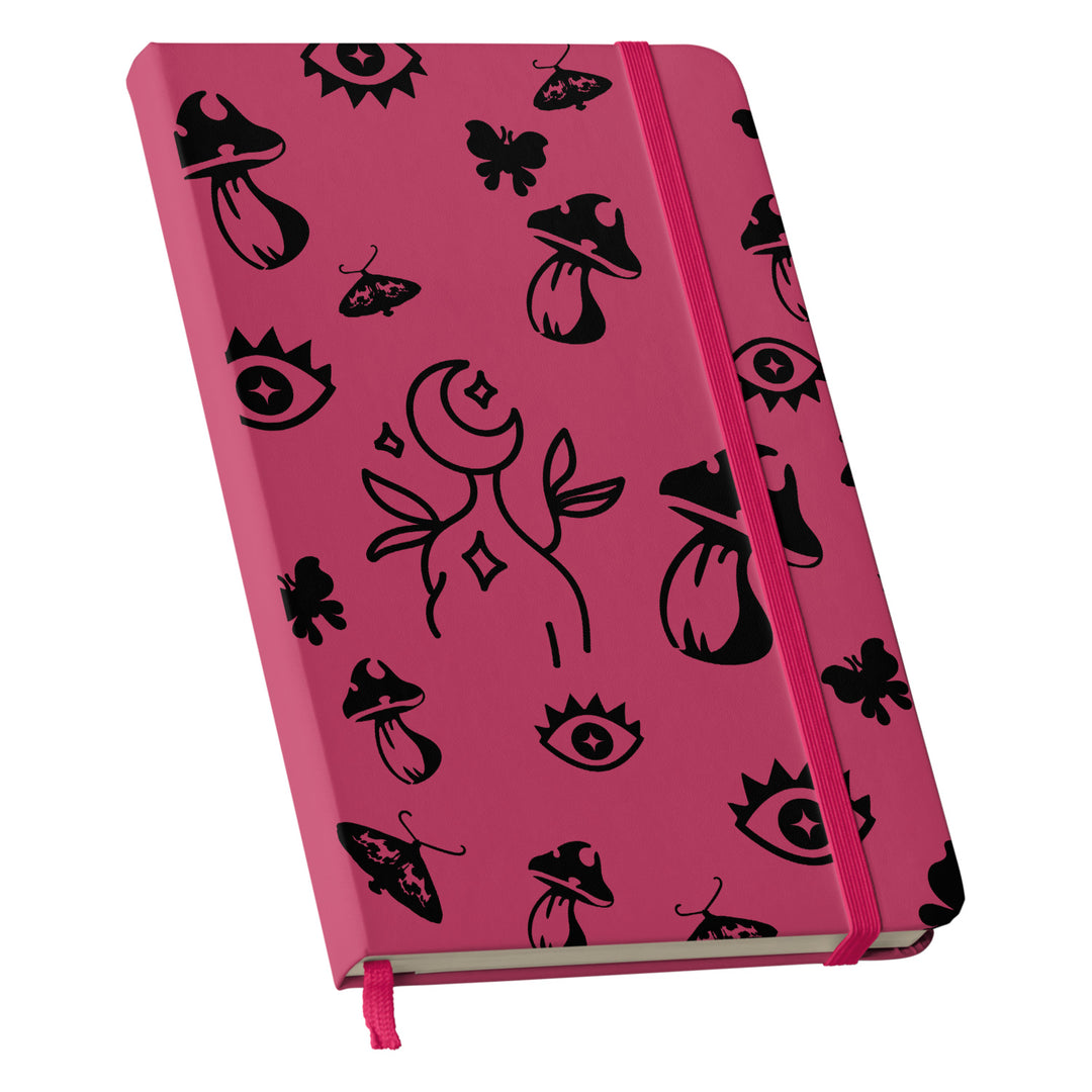Taccuino Goth dell'album Witchy Wonder di WonderValy: copertina soft touch in 8 colori, con chiusura e segnalibro coordinati