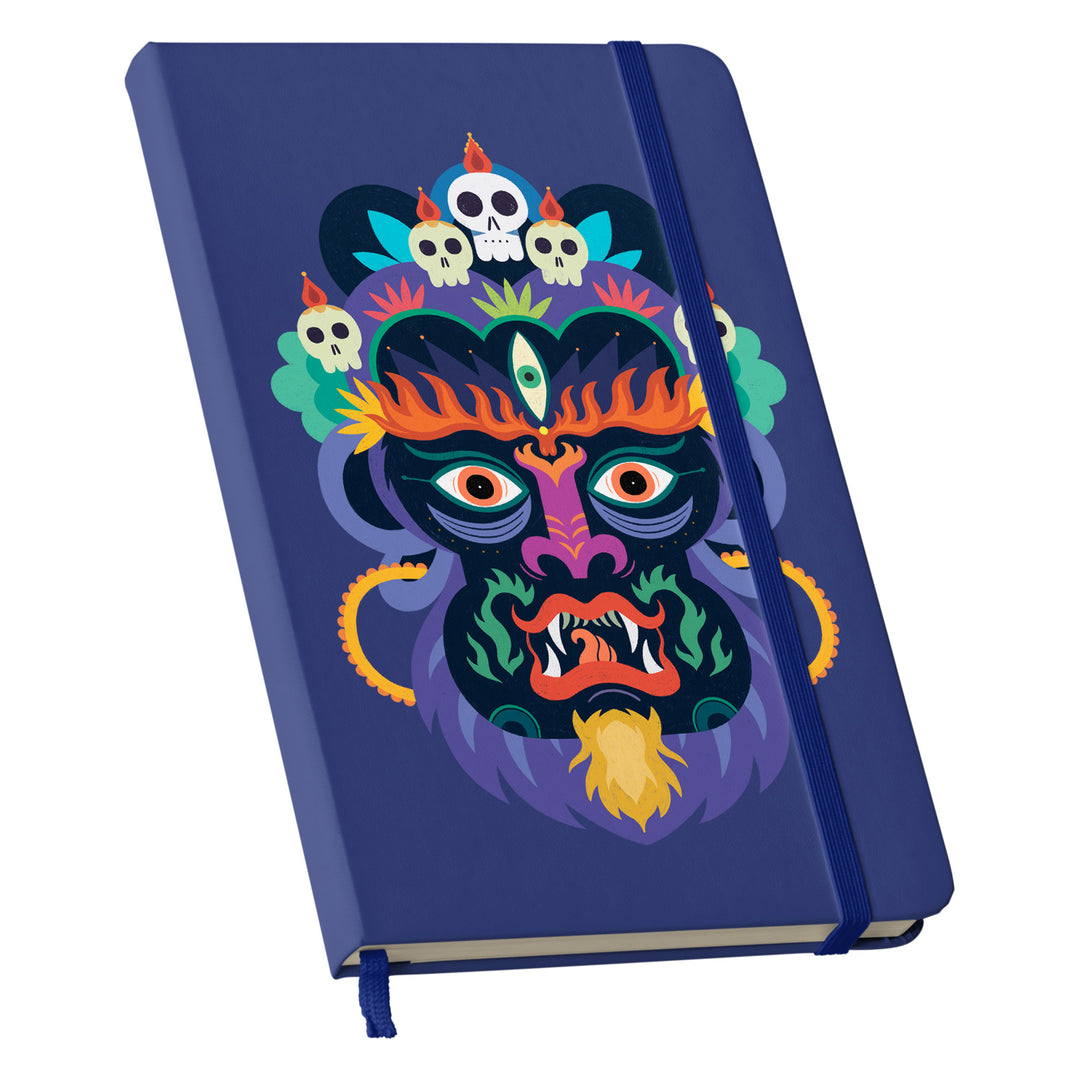 Taccuino Mahakala dell'album Taccuini selvatici di Silvia Mauri: copertina soft touch in 8 colori, con chiusura e segnalibro coordinati