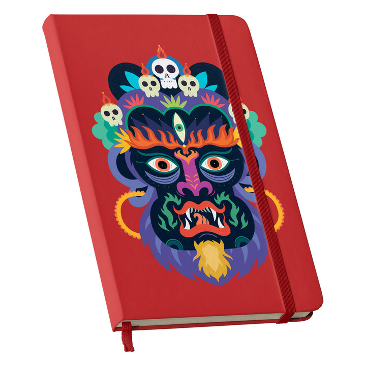 Taccuino Mahakala dell'album Taccuini selvatici di Silvia Mauri: copertina soft touch in 8 colori, con chiusura e segnalibro coordinati