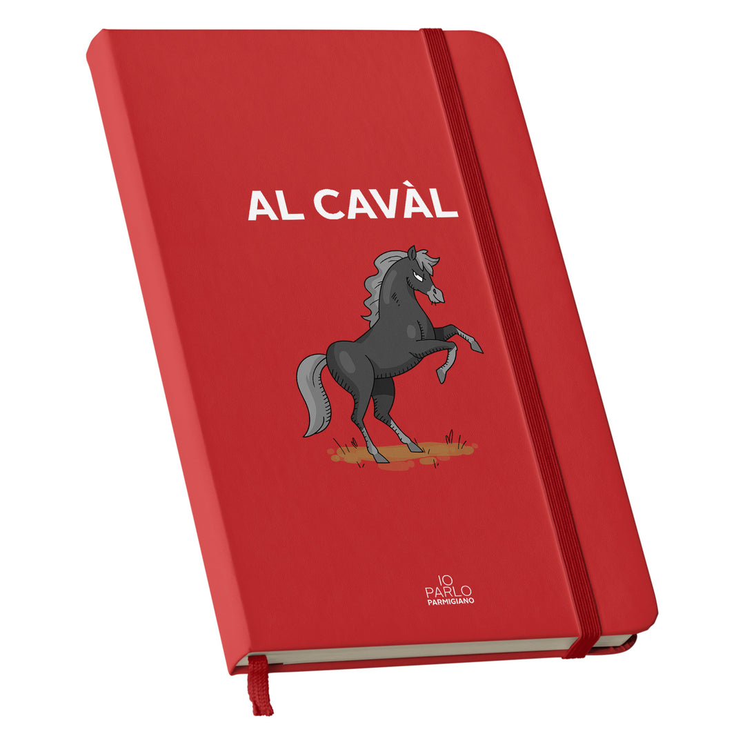 Taccuino AL CAVÀL dell'album LÌNNEA BÉSTJI di Io parlo parmigiano: copertina soft touch in 8 colori, con chiusura e segnalibro coordinati