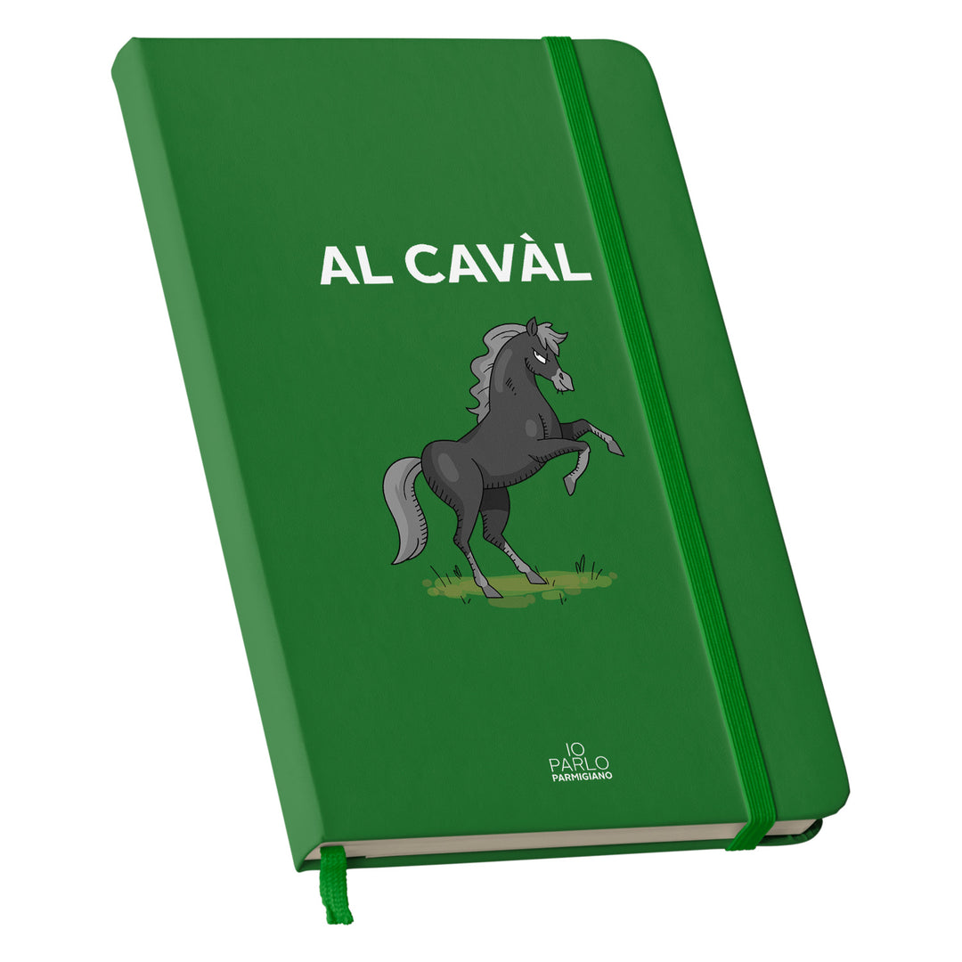 Taccuino AL CAVÀL dell'album LÌNNEA BÉSTJI di Io parlo parmigiano: copertina soft touch in 8 colori, con chiusura e segnalibro coordinati