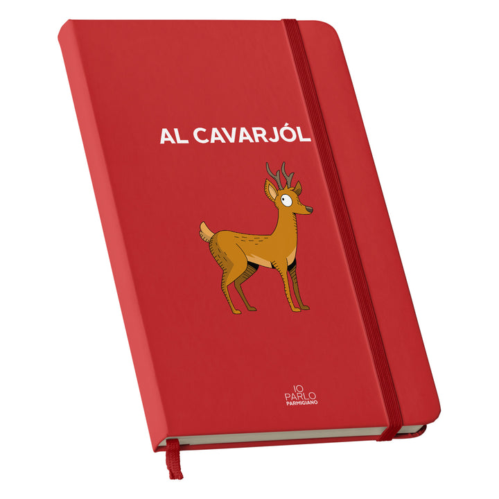 Taccuino AL CAVARJÓL dell'album LÌNNEA BÉSTJI di Io parlo parmigiano: copertina soft touch in 8 colori, con chiusura e segnalibro coordinati