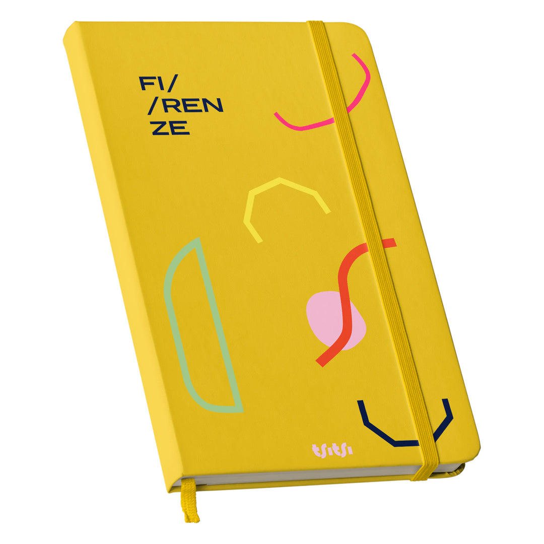 Taccuino FIRENZE dell'album Mapperó di TSITSI CONCEPT: copertina soft touch in 8 colori, con chiusura e segnalibro coordinati