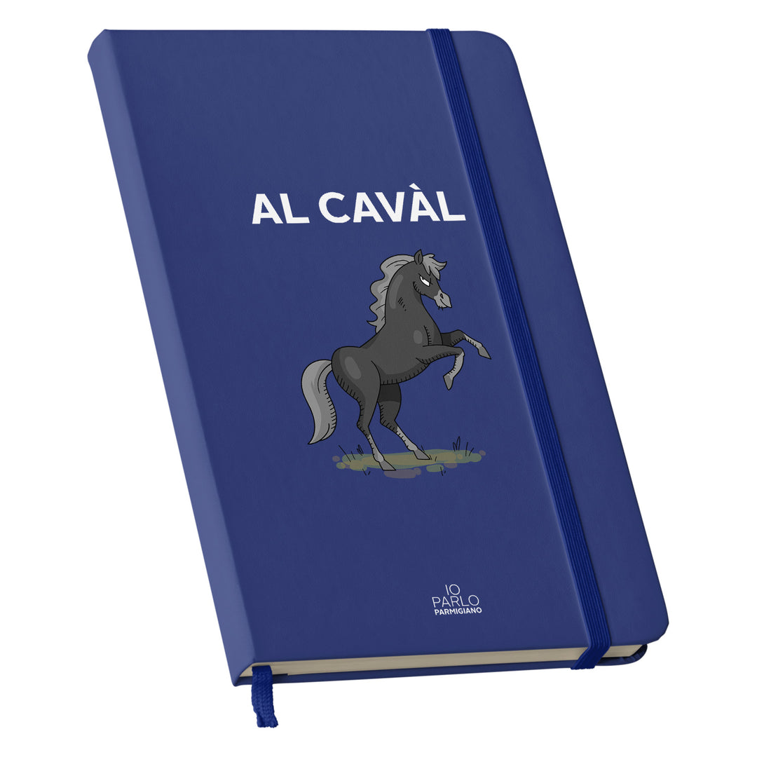 Taccuino AL CAVÀL dell'album LÌNNEA BÉSTJI di Io parlo parmigiano: copertina soft touch in 8 colori, con chiusura e segnalibro coordinati