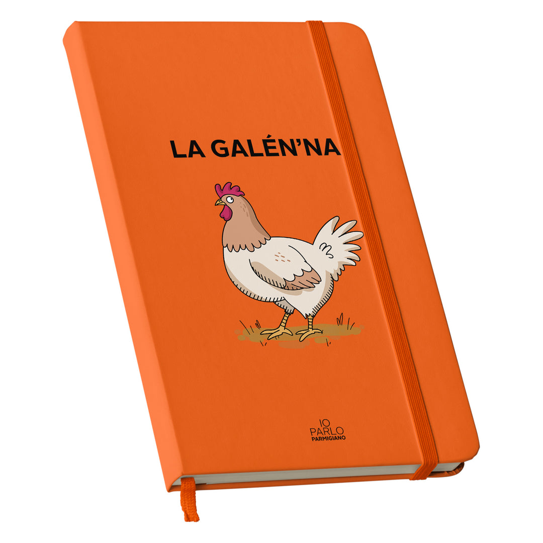Taccuino LA GALÉN'NA dell'album LÌNNEA BÉSTJI di Io parlo parmigiano: copertina soft touch in 8 colori, con chiusura e segnalibro coordinati