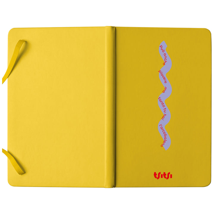Taccuino Può anche piovere 03 dell'album Mapperó di TSITSI CONCEPT: copertina soft touch in 8 colori, con chiusura e segnalibro coordinati