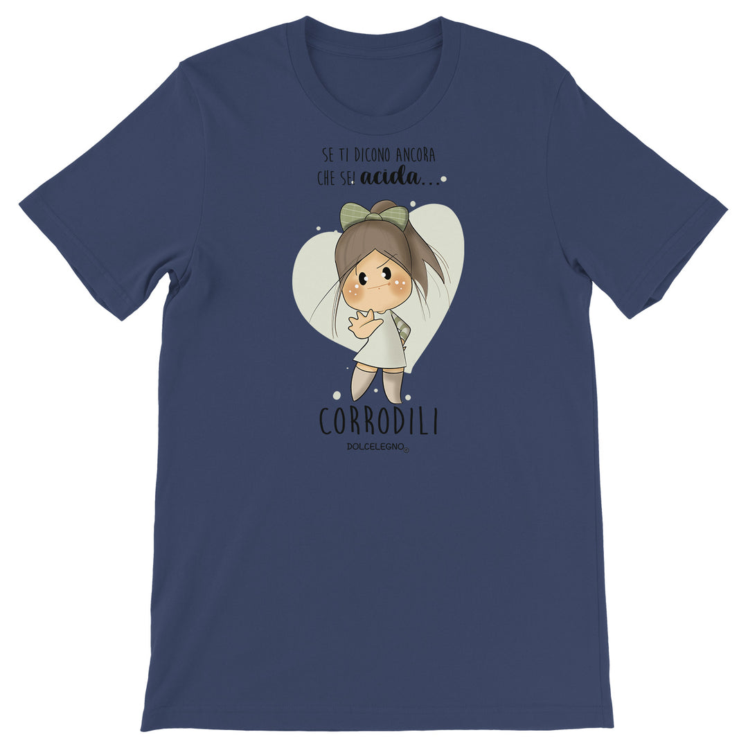 Maglietta Acida dell'album L'amore è nell'aria di DOLCELEGNO, T-Shirt uomo donna e bambino a maniche corte in cotone con girocollo