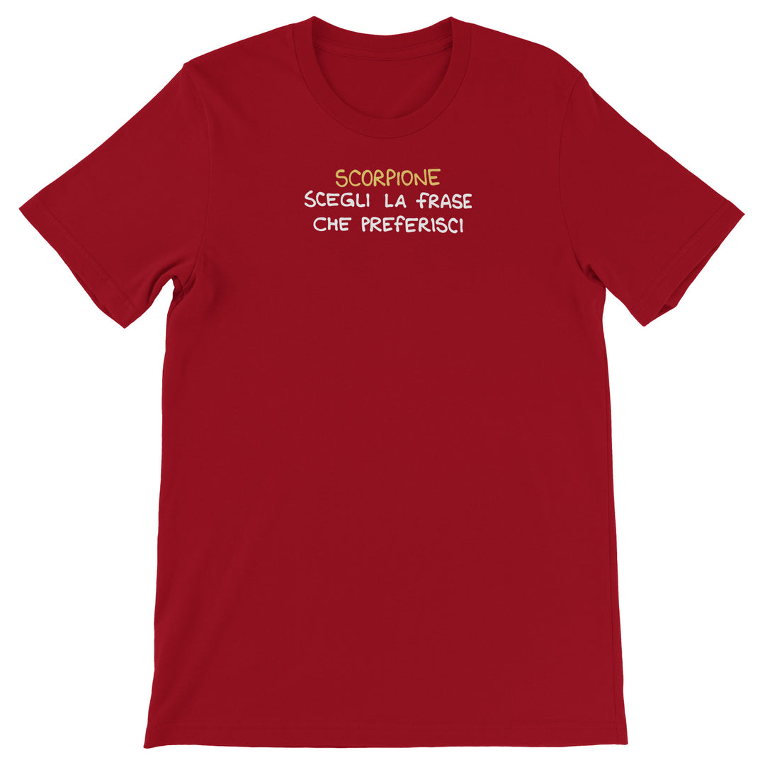 Maglietta Scorpione dell'album Segni Zodiacali Magliette di Luigi Torres Cerciello, T-Shirt uomo donna e bambino a maniche corte in cotone con girocollo