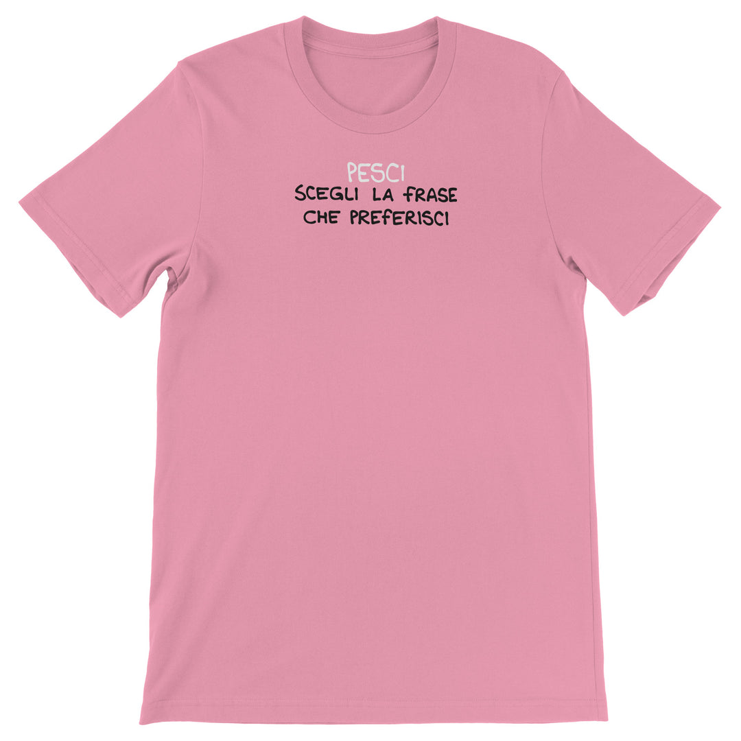 Maglietta Pesci dell'album Segni Zodiacali Magliette di Luigi Torres Cerciello, T-Shirt uomo donna e bambino a maniche corte in cotone con girocollo