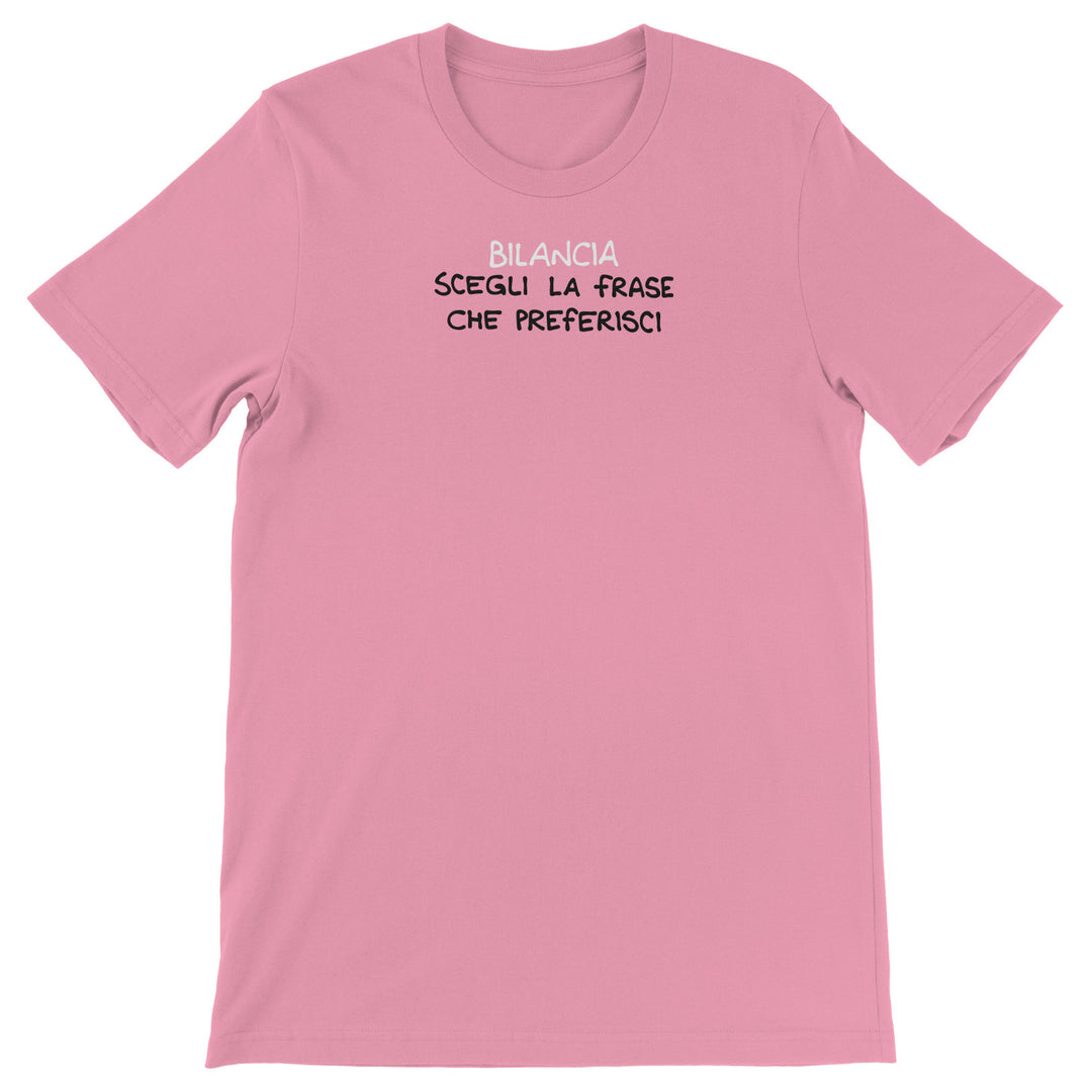 Maglietta Bilancia dell'album Segni Zodiacali Magliette di Luigi Torres Cerciello, T-Shirt uomo donna e bambino a maniche corte in cotone con girocollo