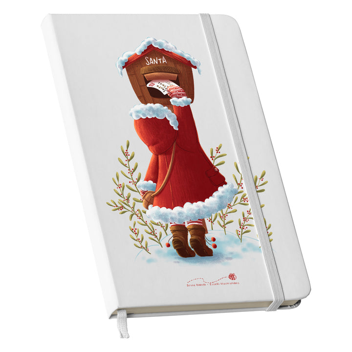 Taccuino Santa Claus dell'album Letter to Santa - Taccuini di Essebì - Silvia Biondi: copertina soft touch in 8 colori, con chiusura e segnalibro coordinati