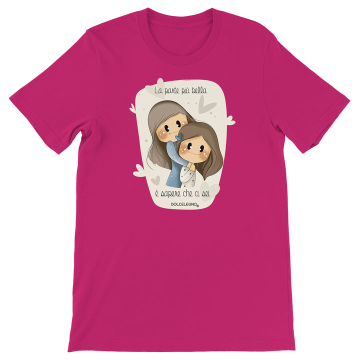 Maglietta Sapere che ci sei dell'album L'amore è nell'aria di DOLCELEGNO, T-Shirt uomo donna e bambino a maniche corte in cotone con girocollo