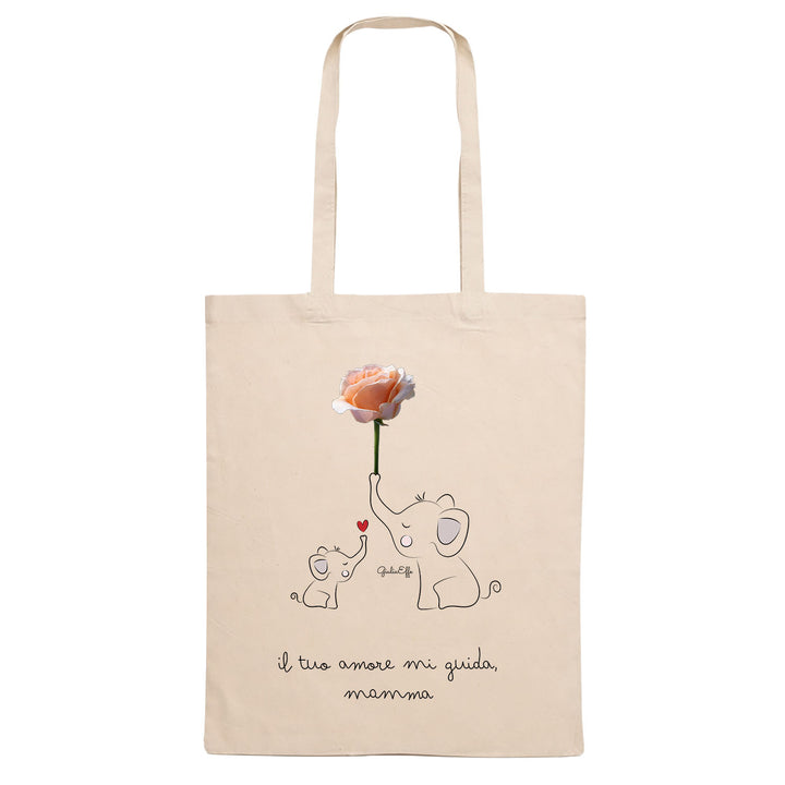 Shopper il tuo amore mi Guida mamma Festa della Mamma 2026 di GiuliaEffe in cotone, utile e pratica color corda