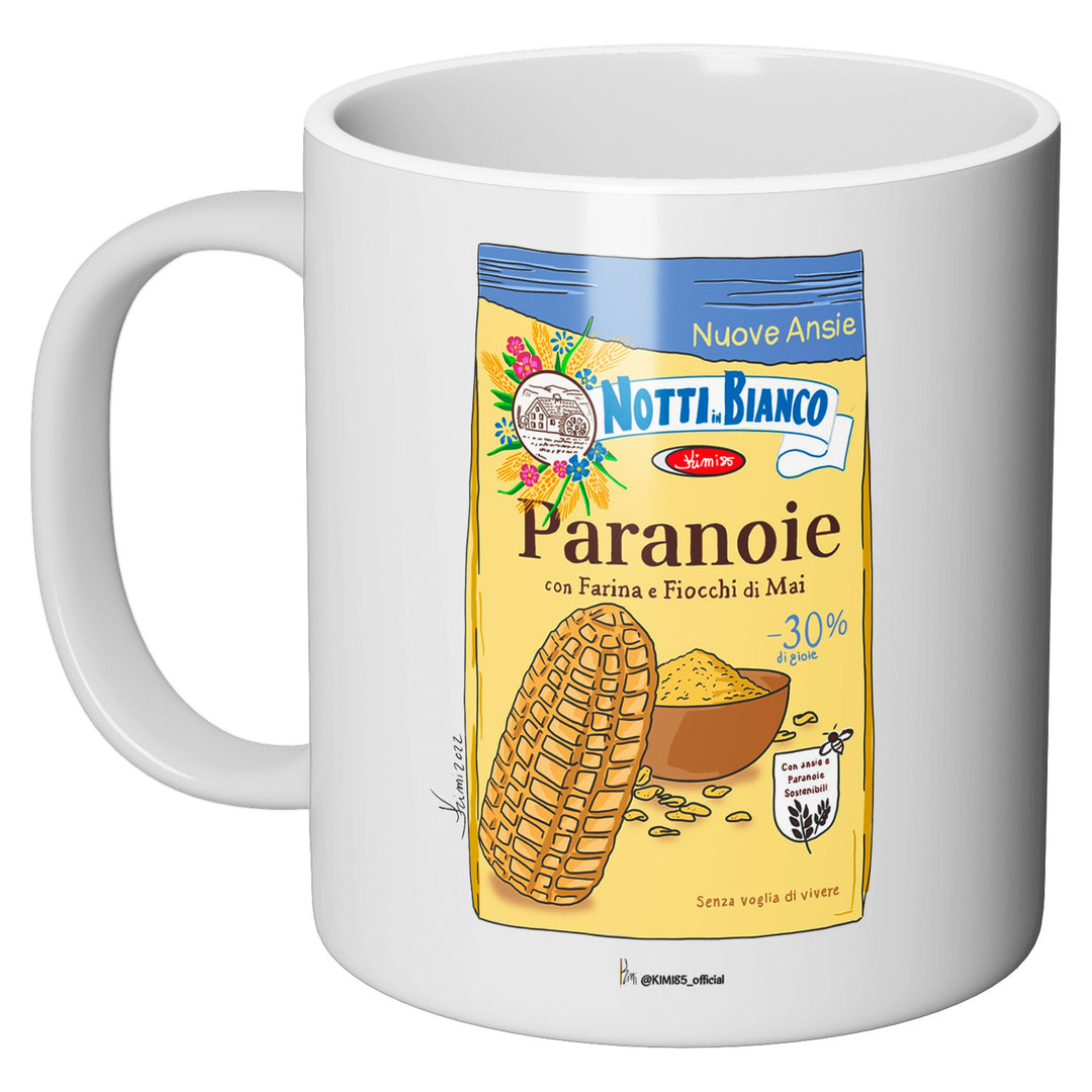 Tazza in ceramica Paranoie dell'album Notti in Bianco di Kimi perfetta idea regalo