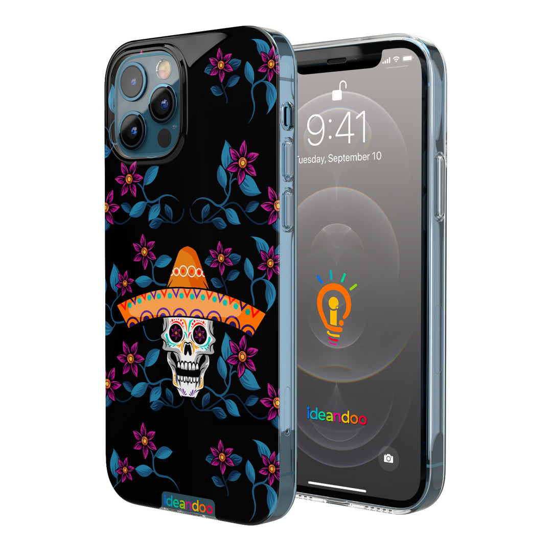 Cover Teschio messicano con cappello dell'album Teschi messicani di Ideandoo per iPhone, Samsung, Xiaomi e altri