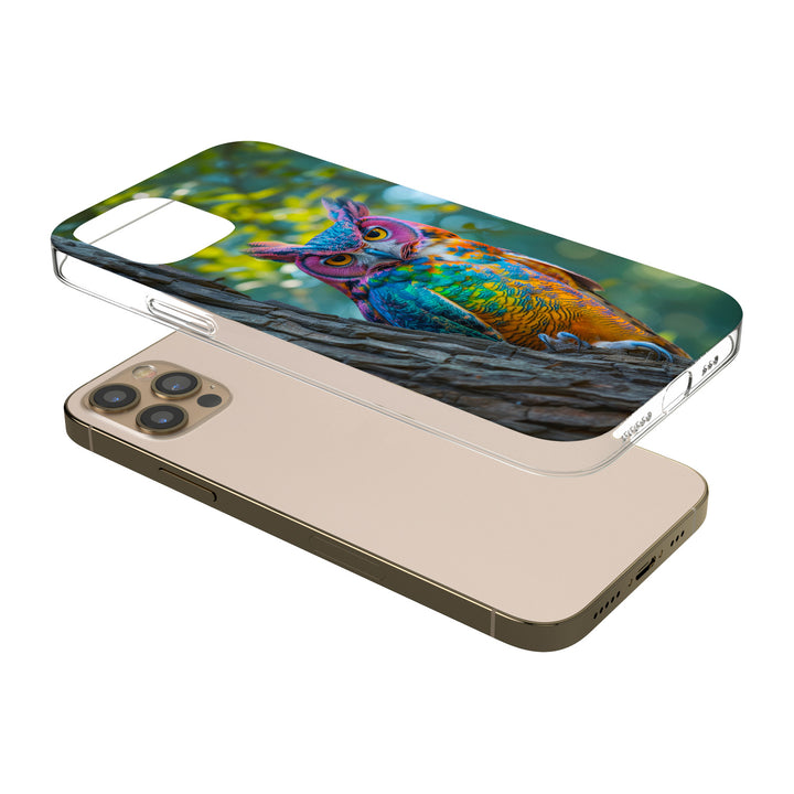 Cover Gufo Reale dell'album Animali colorati di Ideandoo per iPhone, Samsung, Xiaomi e altri