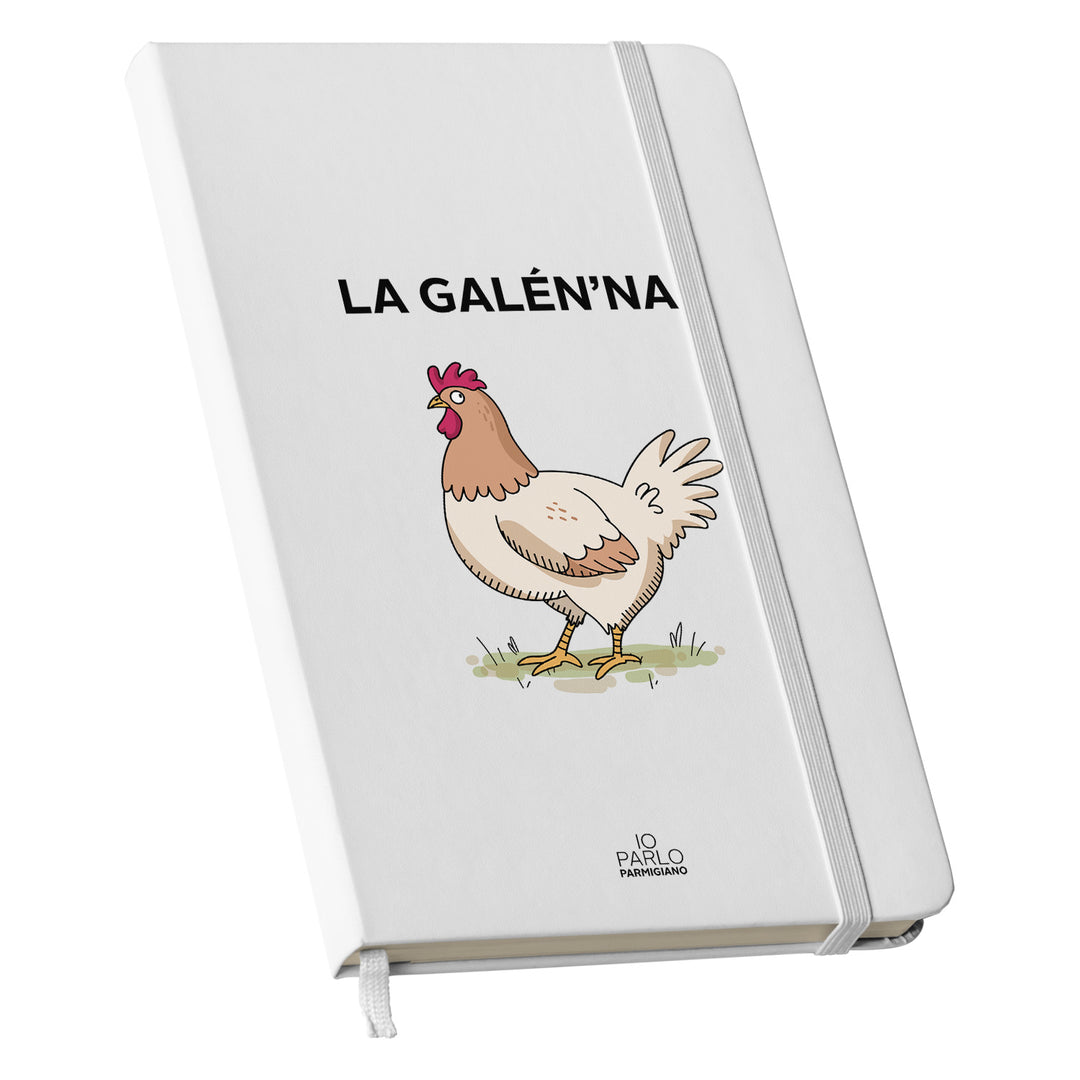 Taccuino LA GALÉN'NA dell'album LÌNNEA BÉSTJI di Io parlo parmigiano: copertina soft touch in 8 colori, con chiusura e segnalibro coordinati