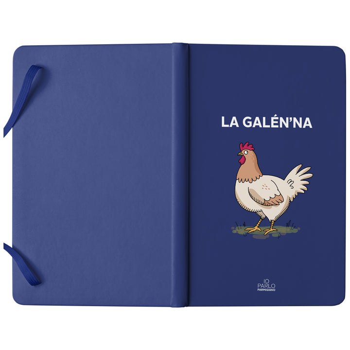 Taccuino LA GALÉN'NA dell'album LÌNNEA BÉSTJI di Io parlo parmigiano: copertina soft touch in 8 colori, con chiusura e segnalibro coordinati