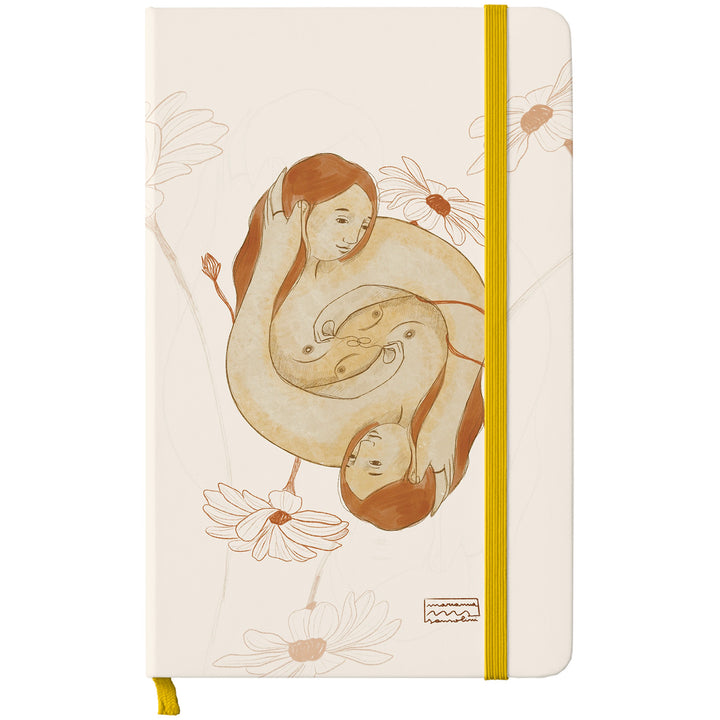 Taccuino Abbi cura dell'album Ama di Marianna Sansolini illustra: copertina soft touch in 8 colori, con chiusura e segnalibro coordinati