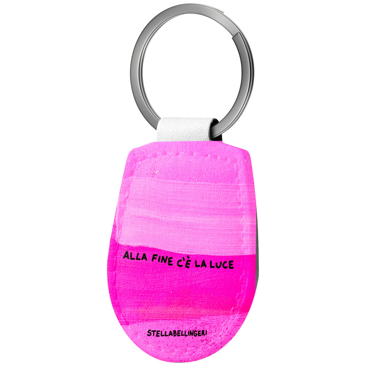 Portachiavi in pelle Alla fine c'è la luce dell'album Therapy Keyring di Stella Bellingeri con anello in metallo, Disponibili in 6 Colori, Stampa di Alta Qualità