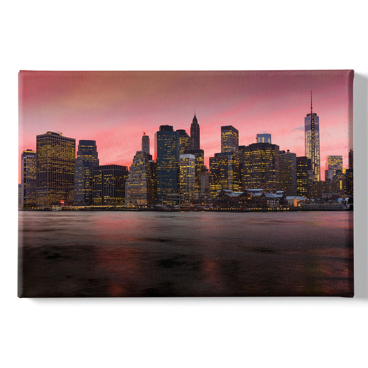 Quadro su tela Panoramica New York di notte dell'album Night city di Ideandoo stampa su tela di alta qualità per arredamento casa o ufficio